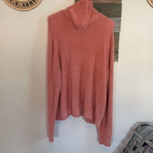 Halogen Pink cowl sweater 1x